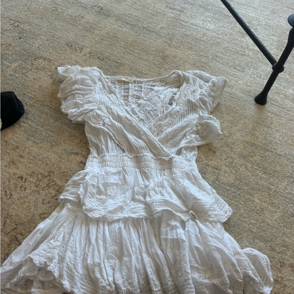 LoveShackFancy White Lace Trim dress